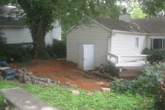 Existing house foundation and retaining 
