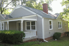 Right side after new siding and replacement windows